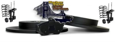 Harbor Tires and Auto Services Logo and brakes and shocks