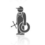 icon of men with tire and wrench